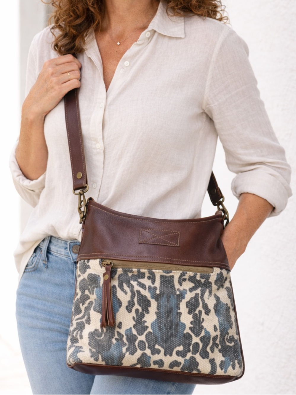 Myra Canvas & Leather Bag